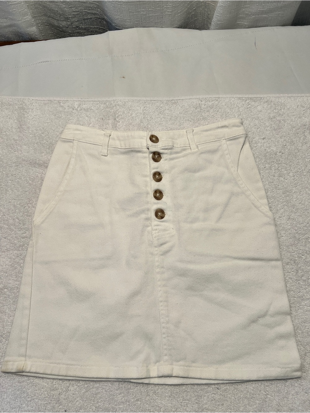 wild fable Cream Button-Front Mini Skirt SIZE SMALL